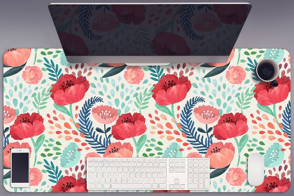 Large desk mat for children Poppies