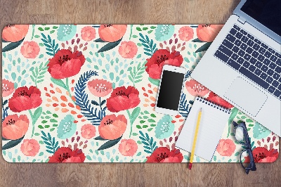 Large desk mat for children Poppies