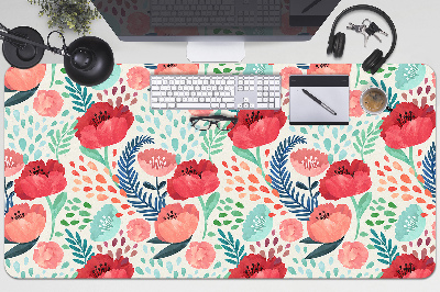 Large desk mat for children Poppies