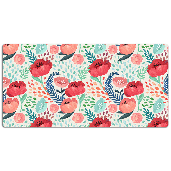 Large desk mat for children Poppies