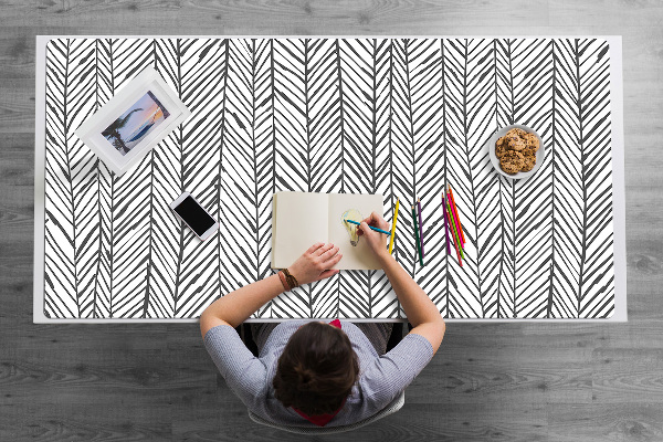 Large desk mat for children herringbone