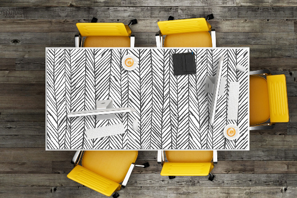 Large desk mat for children herringbone