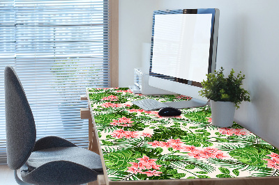 Large desk mat for children hibiscus