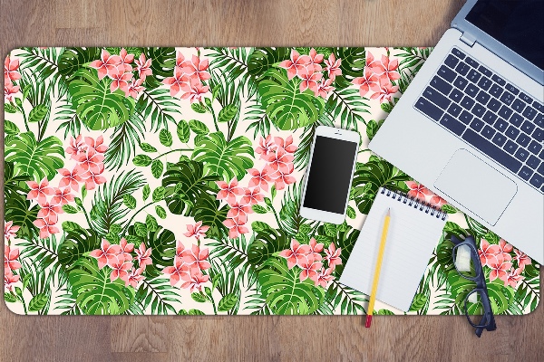 Large desk mat for children hibiscus