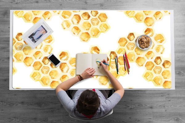 Large desk mat table protector Honeycombs