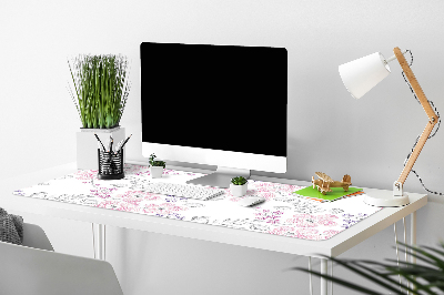 Large desk mat table protector floral pattern