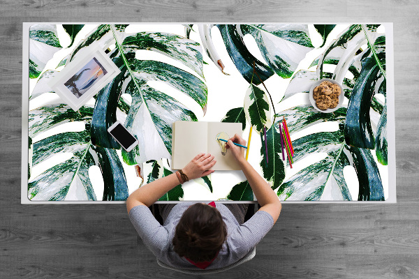 Large desk pad PVC protector palm leaves