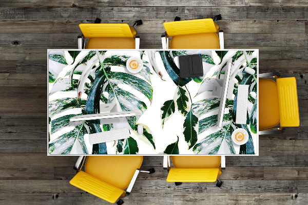 Large desk pad PVC protector palm leaves