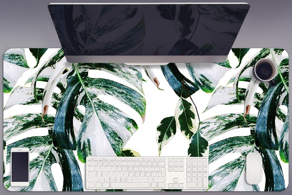 Large desk pad PVC protector palm leaves