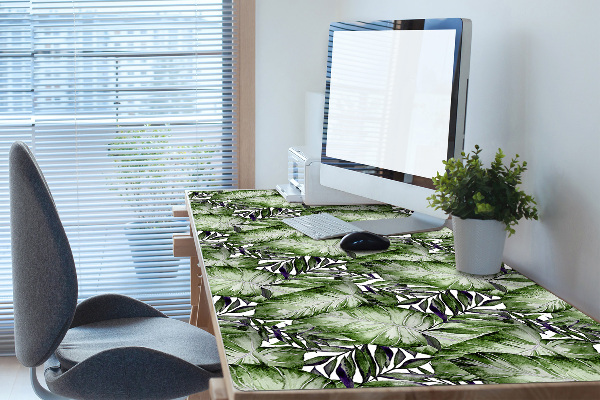 Large desk mat table protector leaf Monstera