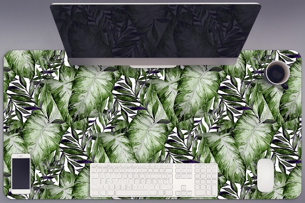 Large desk mat table protector leaf Monstera