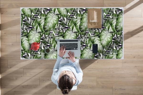 Large desk mat table protector leaf Monstera