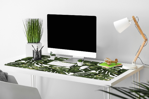 Large desk mat table protector leaf Monstera