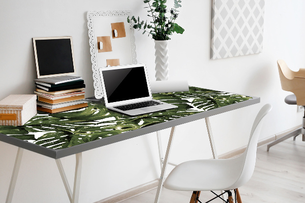 Large desk mat table protector leaf Monstera