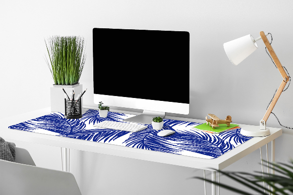Full desk mat navy leaves