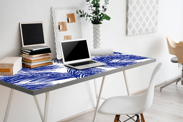 Full desk mat navy leaves