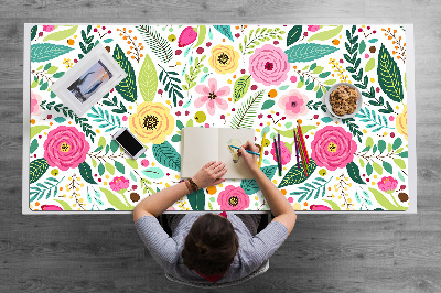 Full desk protector colorful flowers