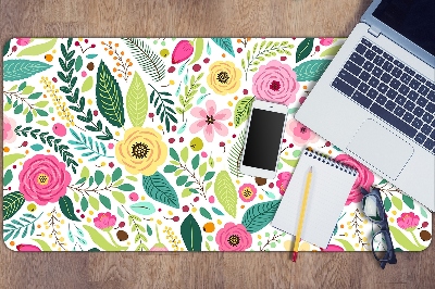 Full desk protector colorful flowers