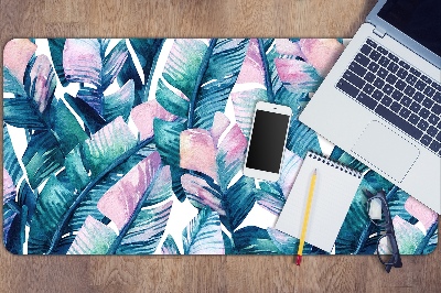 Full desk mat rainbow leaves