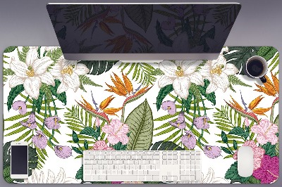 Full desk pad exotic flowers