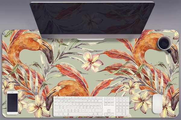 Full desk mat picture Flamingos
