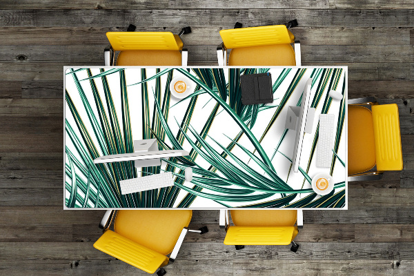 Large desk pad PVC protector palm leaf