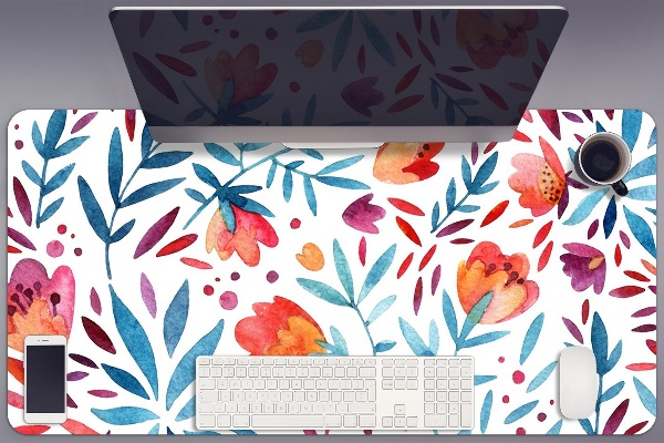 Large desk pad PVC protector vintage Poppies