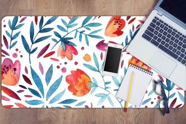 Large desk pad PVC protector vintage Poppies