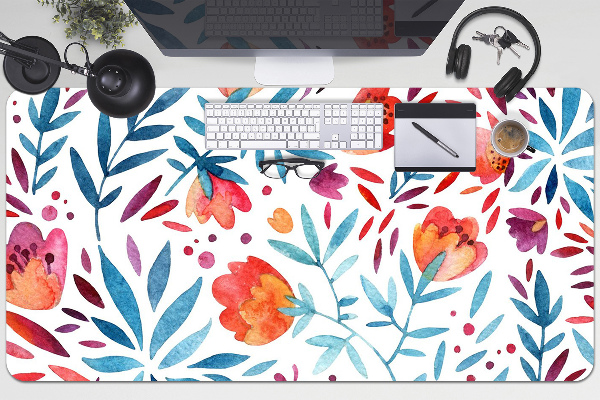 Large desk pad PVC protector vintage Poppies