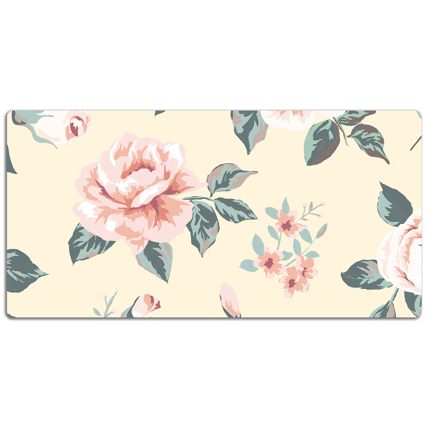 Large desk pad PVC protector Vintage Roses