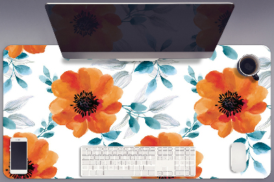 Desk mat orange flower