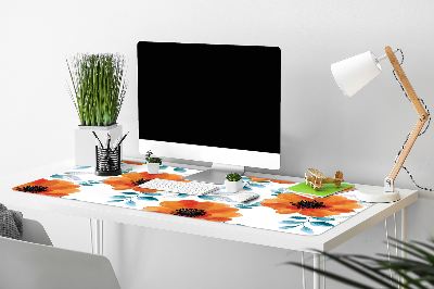 Desk mat orange flower