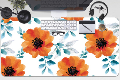 Desk mat orange flower