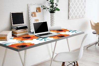 Desk mat orange flower