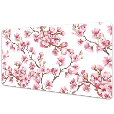 Large desk mat table protector pink flowers