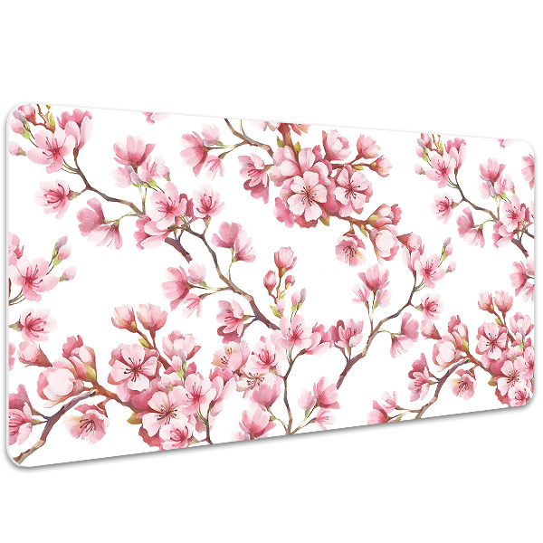 Large desk mat table protector pink flowers