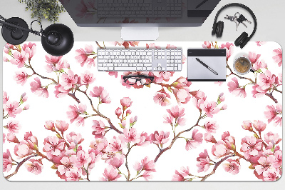 Large desk mat table protector pink flowers