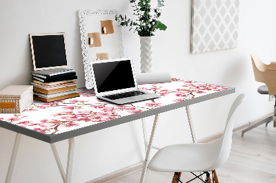 Large desk mat table protector pink flowers