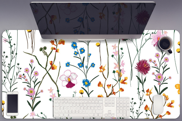 Large desk pad PVC protector Field flowers
