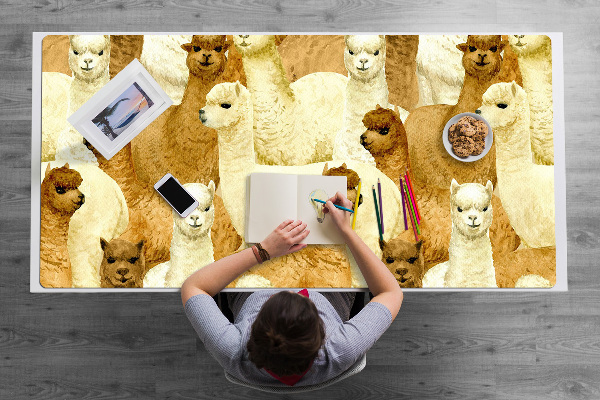 Large desk mat for children Alpacas
