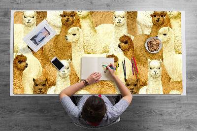 Large desk mat for children Alpacas