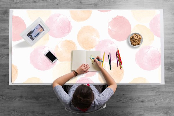 Full desk protector pastel dots