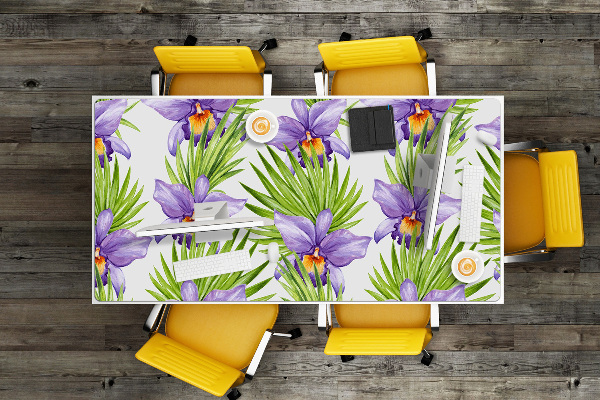 Full desk pad purple flowers