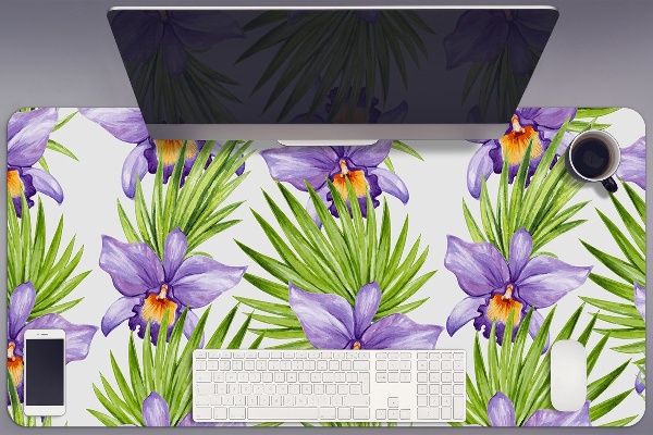 Full desk pad purple flowers