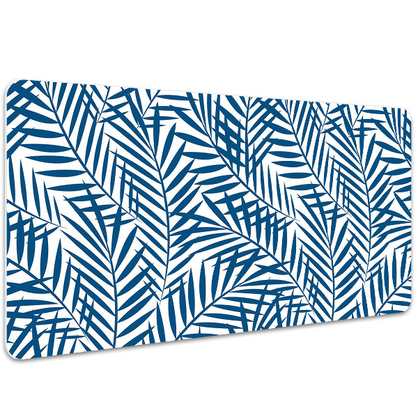 Desk mat geometric leaves
