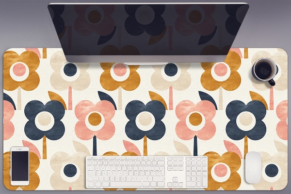 Large desk mat for children flowers
