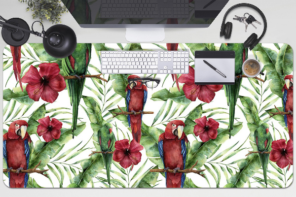 Full desk pad exotic parrots