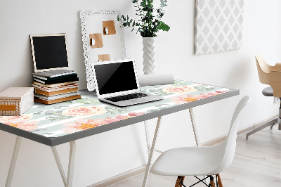 Large desk mat table protector pink flowers