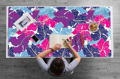 Large desk mat for children hibiscus