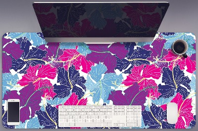 Large desk mat for children hibiscus